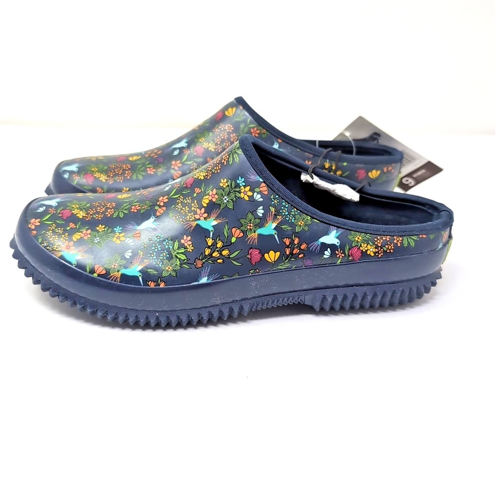 Western Chief Hummingbird Clog Rubber Slip-on Garden Shoes Womens 9 Navy NEW NWT - Picture 2 of 10